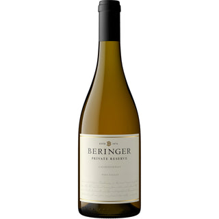 Beringer Private Reserve Chardonnay wine bottle on a white background