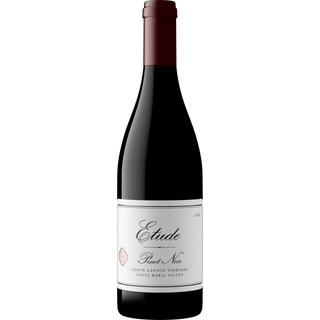 Wine bottle labeled 'Etude Pinot Noir' on a white background